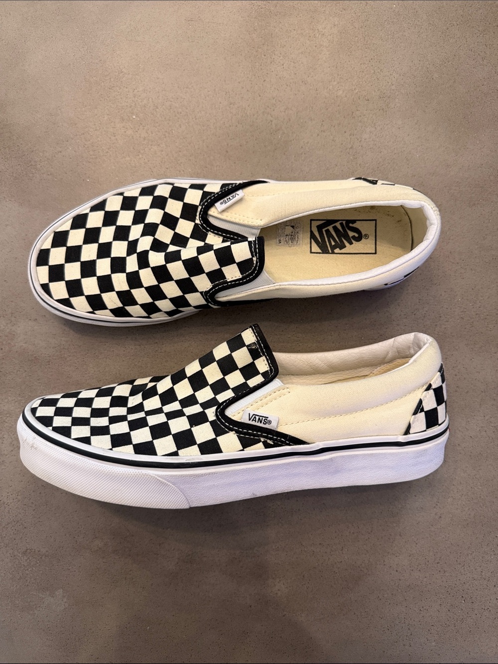 😎 Vans Classic Slip-On Checkerboard Men’s Shoes - Black/White